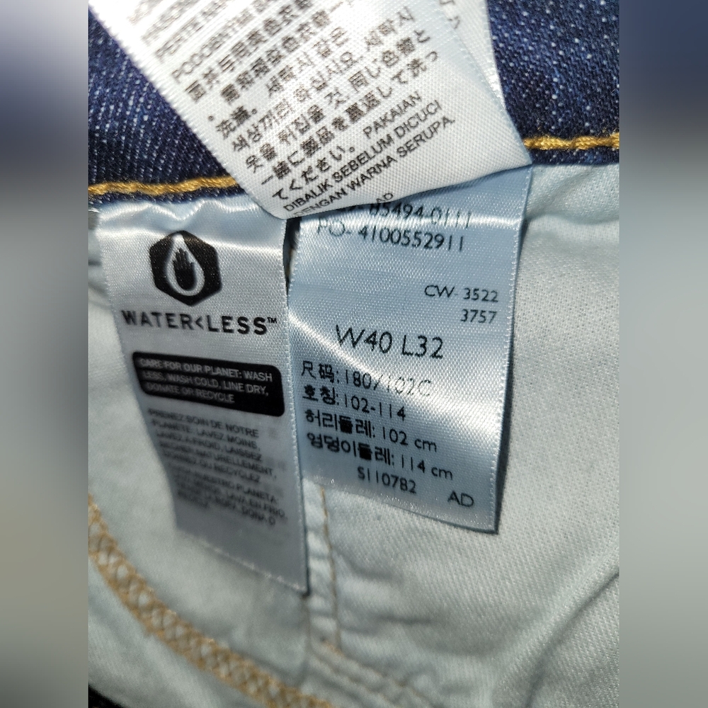 Mens 531 Levi's Slim Straight Dark Blue Jeans W40 L32 - Picture 8 of 11